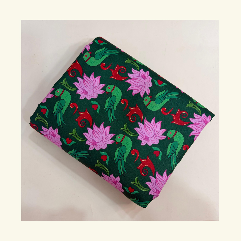 Kamal Mithu Print Slub Cotton Fabric