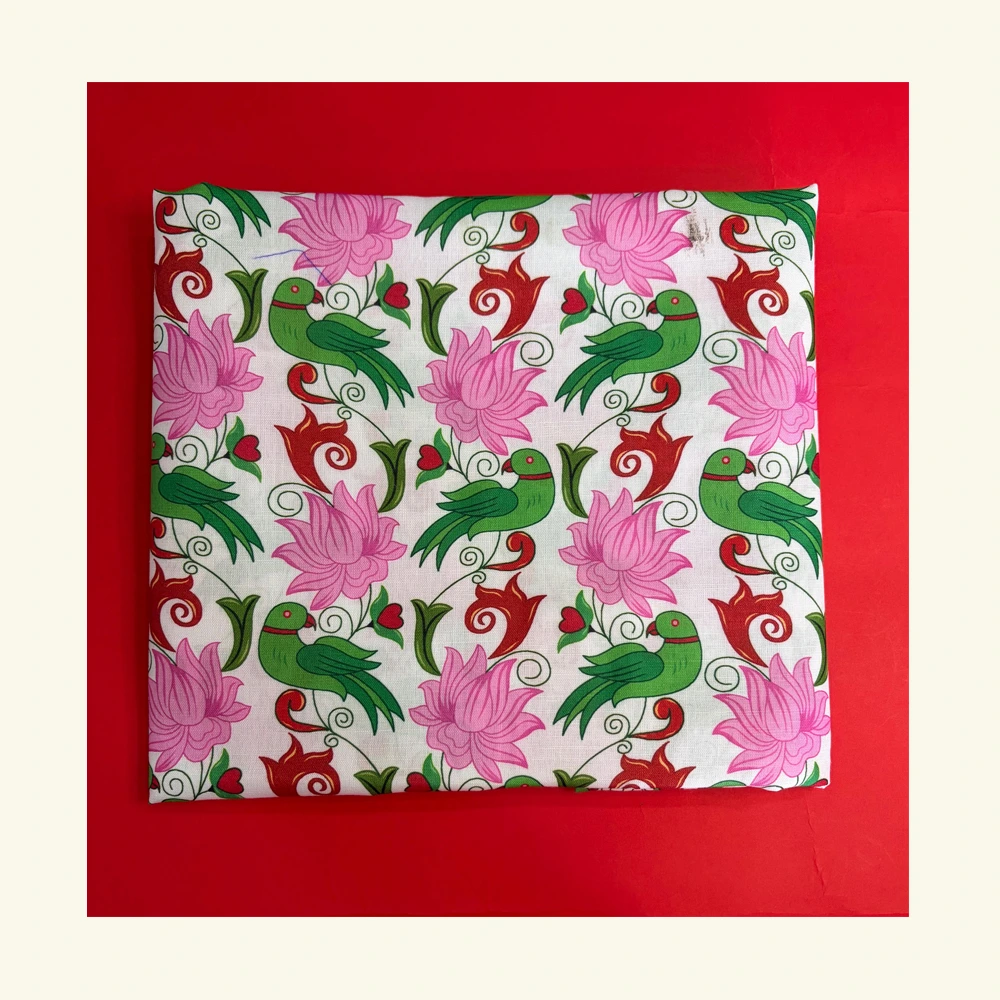 Kamal Mithu Print Slub Cotton Fabric